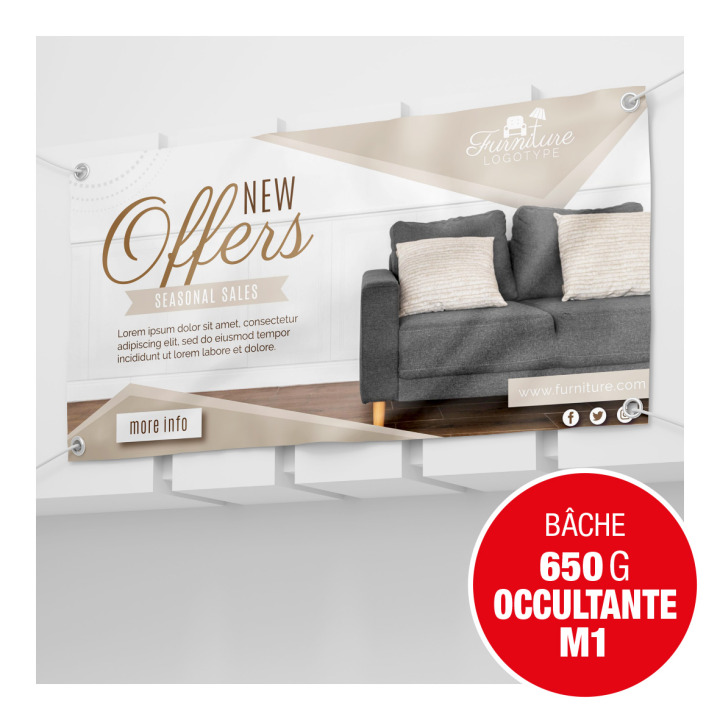 Bâche 650 gr occultante M1