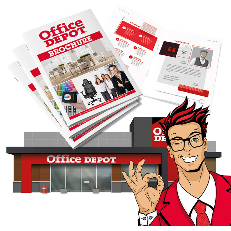 Brochures agrafées en magasin