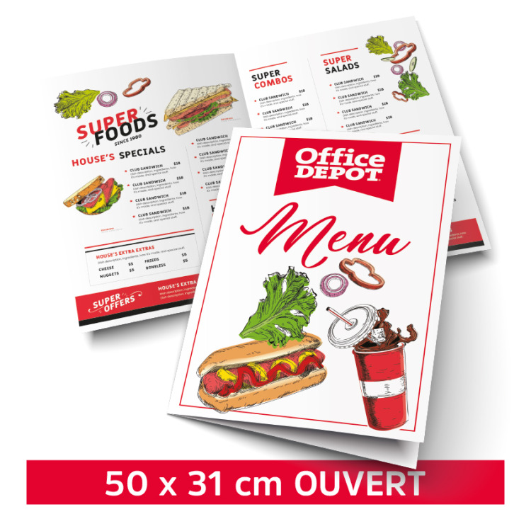 Menu 50 x 31 cm