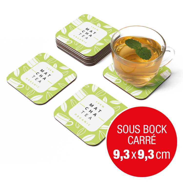 Sous bock carré 9,3 x 9,3 cm